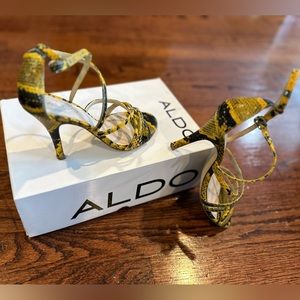 Also strapped snakeskin sandals -worn once !